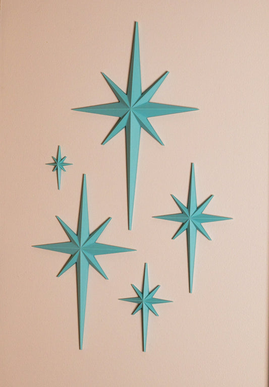 Mid Century Starburst Wall Hangings Set