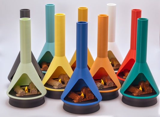 Miniature Mid Century Modern Fireplace Tea Lamp